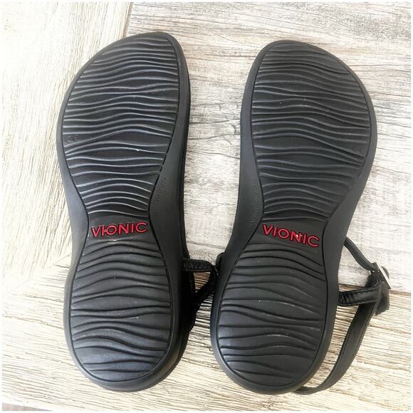 VIONIC Women’s By Orthoheel Rest Nana Toe Sandals Size 9 Black Gold - Picture 6 of 7